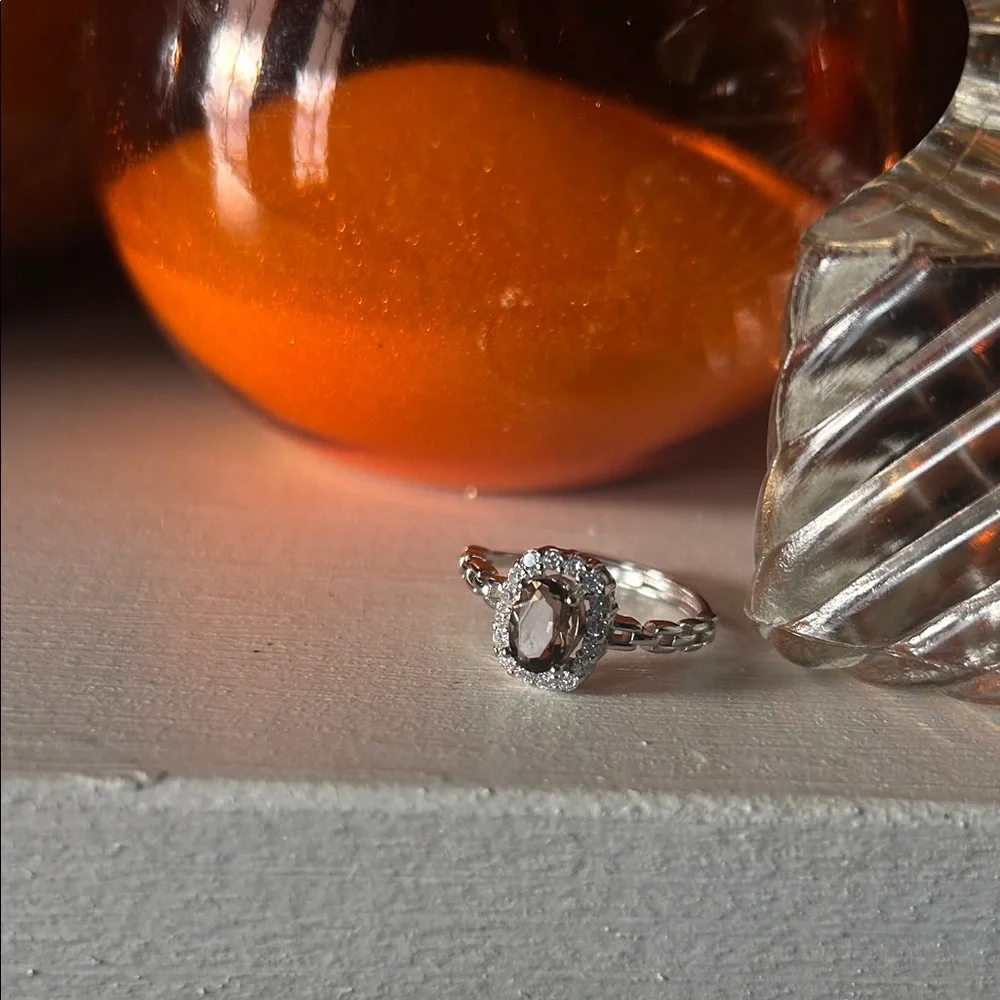 Sterling Silver and Smokey Topaz Ring